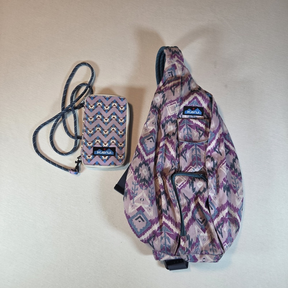 Kavu Rope Bag Wallet Combo Canvas Multicolor Water Resistant Bag‎